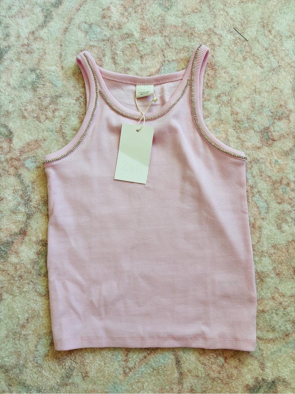 Zara girls pink tank top